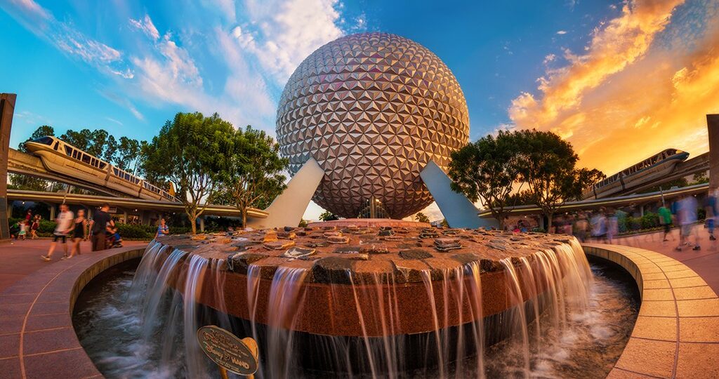 spaceship-earth-sunset-dual-monorails-epcot-v2-copy